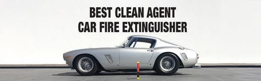Element E50 Fire Extinguisher sitting in front of a classic car.